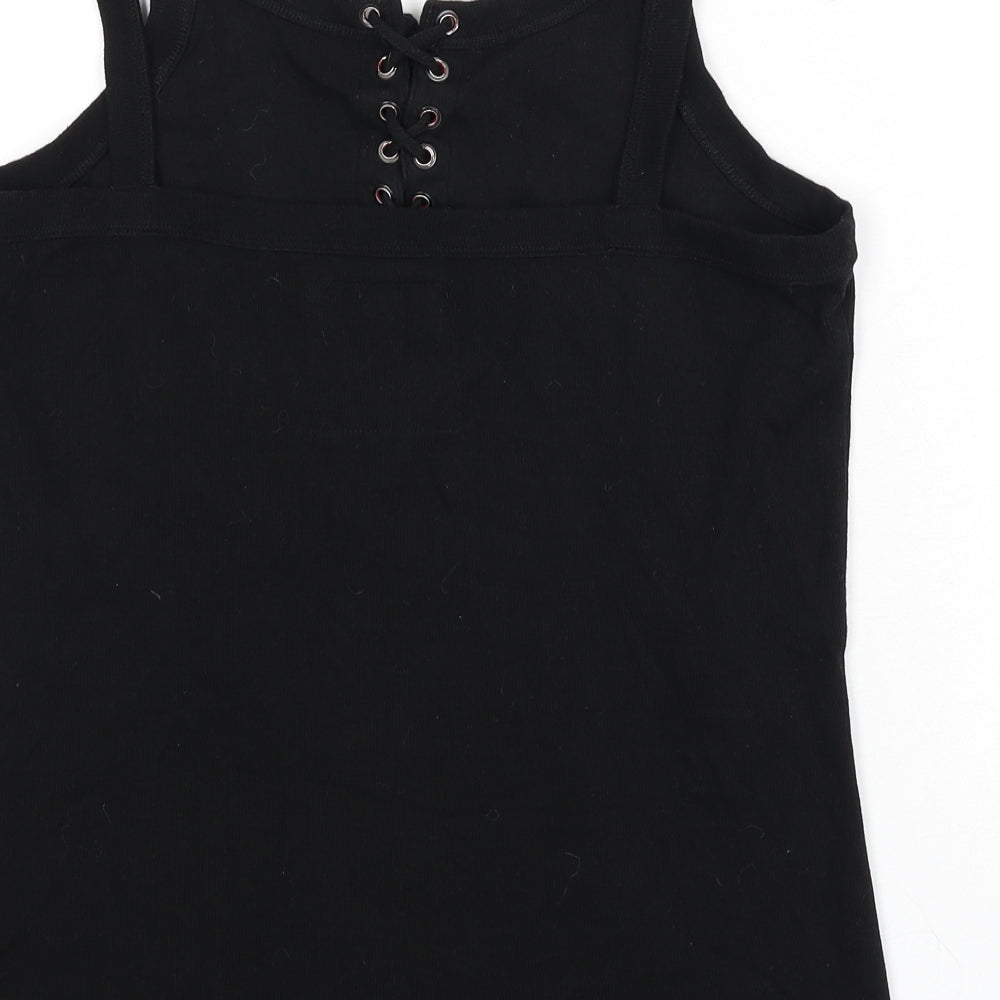EMP Womens Black Polyester Camisole Tank Size L Scoop Neck - Ribbed