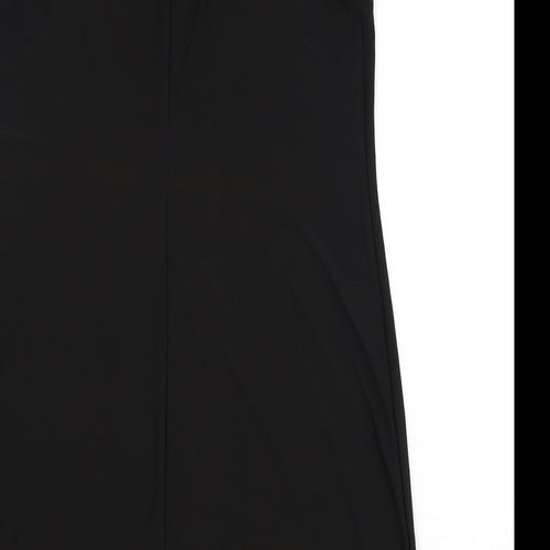 R&M Richards Womens Black Polyester A-Line Size 12 Scoop Neck Pullover - Floral Detail
