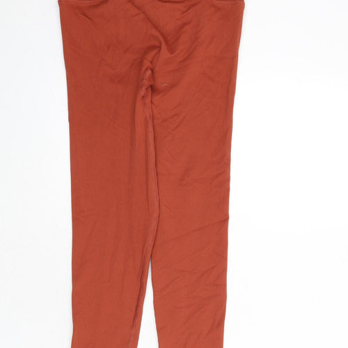 Victoria Sport Womens Orange Polyamide Capri Leggings Size 26 in L24 in Regular Pullover - Ribbed