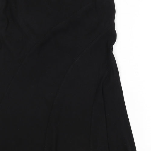 Classics Womens Black Polyester Flare Skirt Size 12 Zip