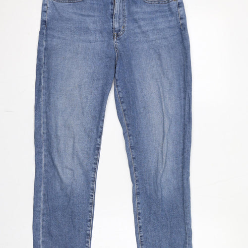 Uniqlo Womens Blue Cotton Cropped Jeans Size 28 in L28 in Regular Zip