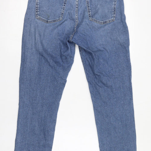 Uniqlo Womens Blue Cotton Cropped Jeans Size 28 in L28 in Regular Zip