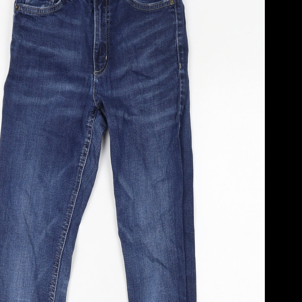 Marks and Spencer Womens Blue Cotton Skinny Jeans Size 8 L28 in Regular Zip