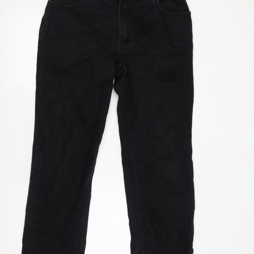 Lee Cooper Mens Black Cotton Cropped Jeans Size 36 in L32 in Regular Zip