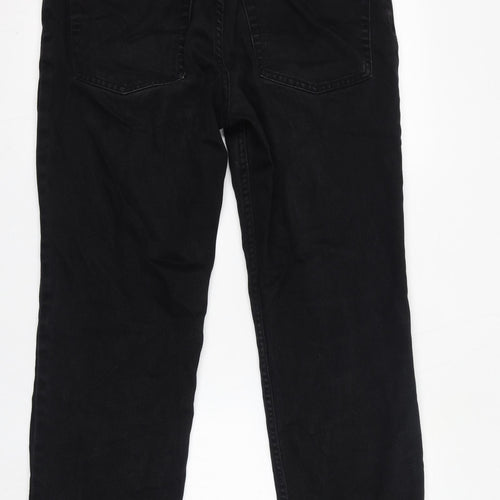 Lee Cooper Mens Black Cotton Cropped Jeans Size 36 in L32 in Regular Zip