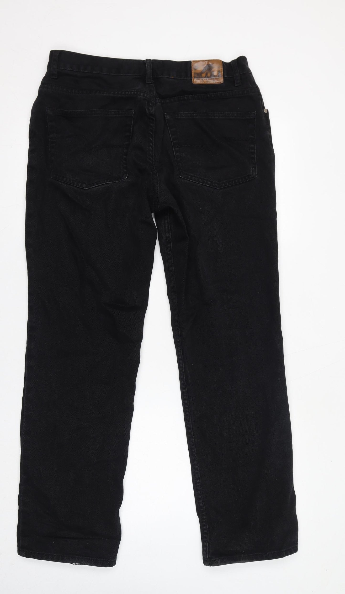 Lee Cooper Mens Black Cotton Cropped Jeans Size 36 in L32 in Regular Zip