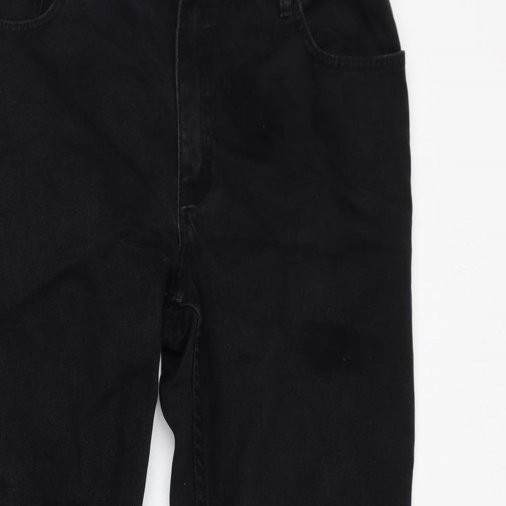 Lee Cooper Mens Black Cotton Cropped Jeans Size 36 in L32 in Regular Zip