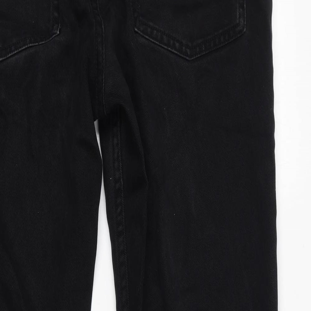 Lee Cooper Mens Black Cotton Cropped Jeans Size 36 in L32 in Regular Zip