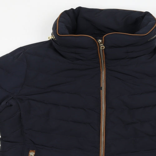 Per Una Womens Blue Puffer Jacket Jacket Size 14 Zip