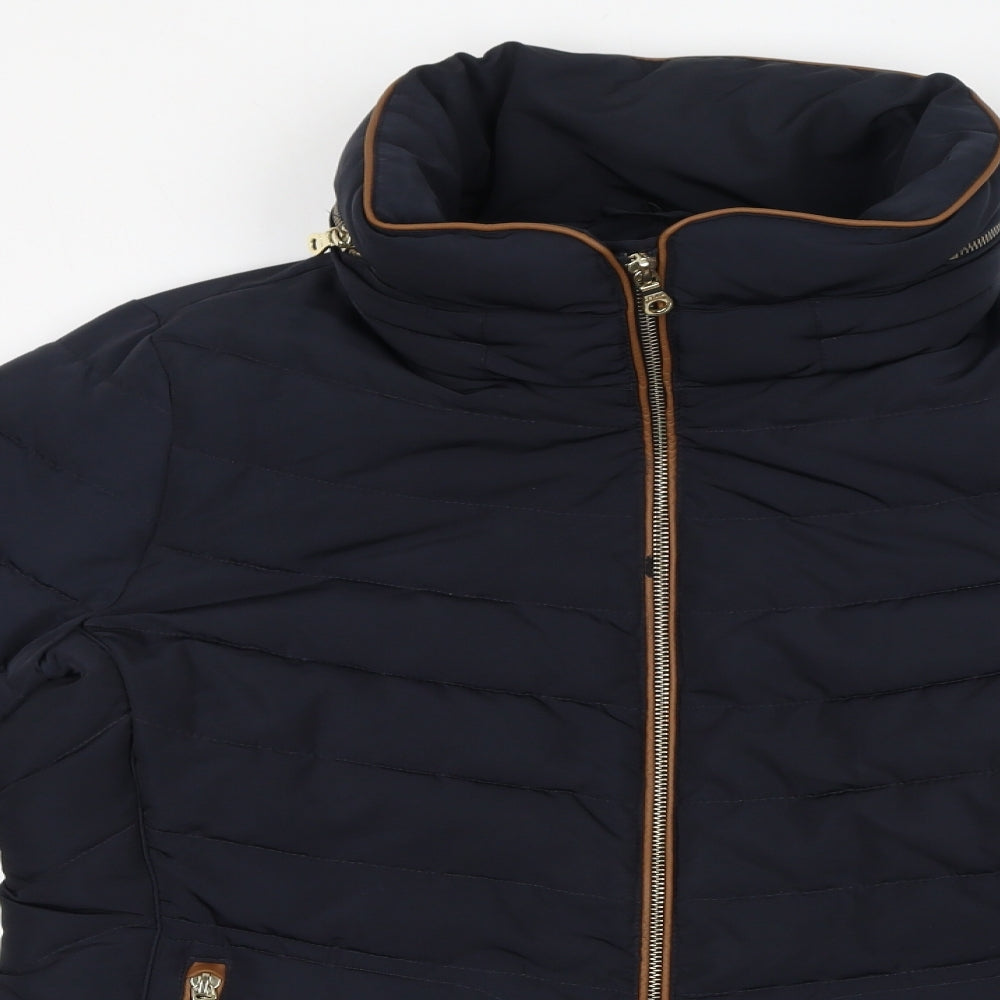 Per Una Womens Blue Puffer Jacket Jacket Size 14 Zip