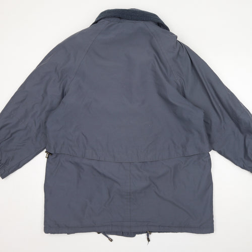 St Michael Womens Blue Windbreaker Coat Size 14 Zip - Vintage
