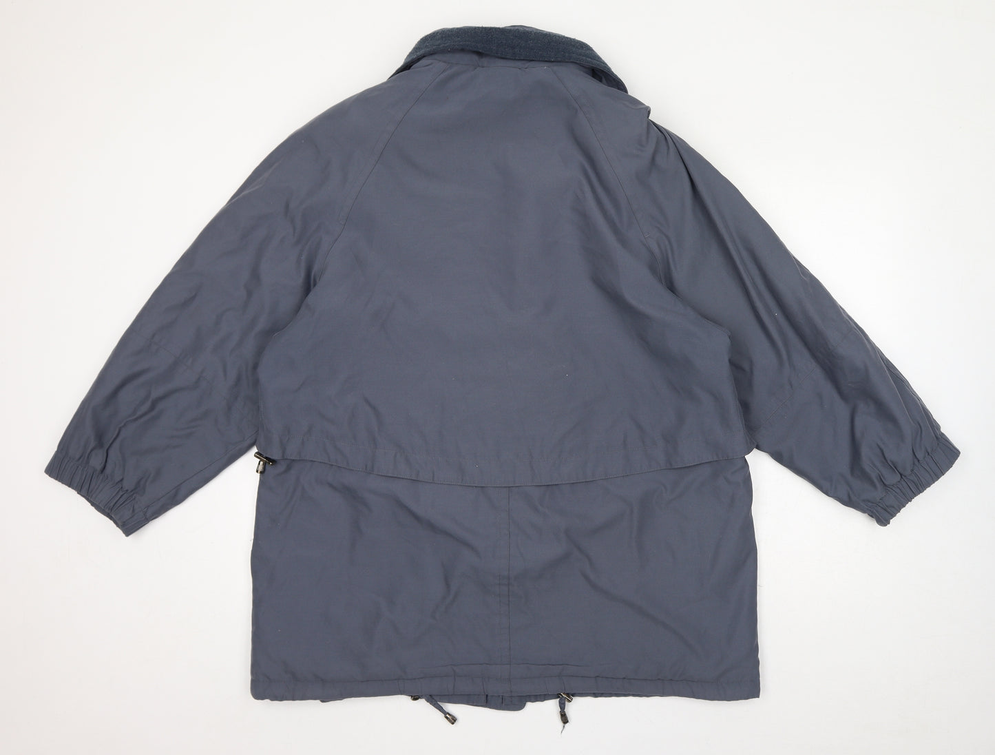 St Michael Womens Blue Windbreaker Coat Size 14 Zip - Vintage