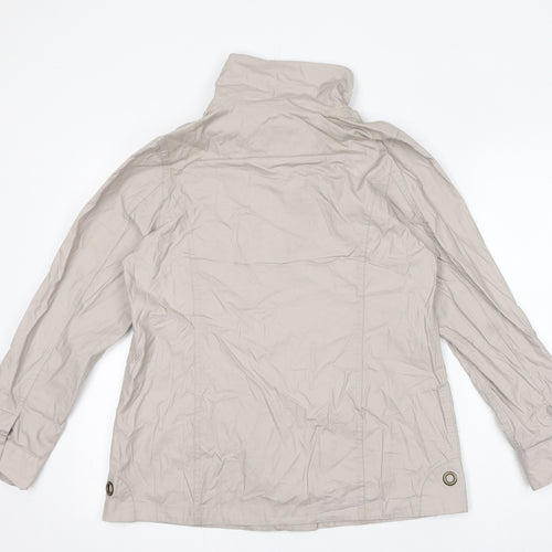 DASH Womens Beige Windbreaker Jacket Size 12 Zip