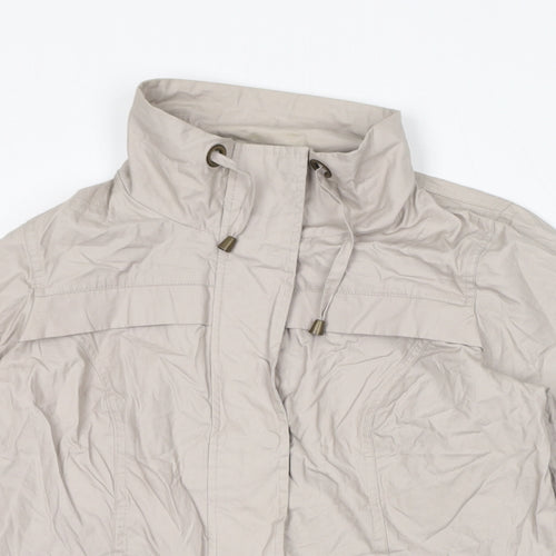 DASH Womens Beige Windbreaker Jacket Size 12 Zip