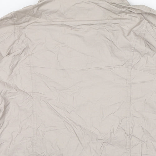 DASH Womens Beige Windbreaker Jacket Size 12 Zip