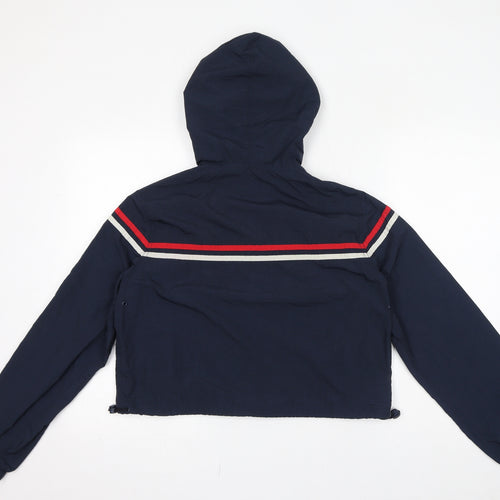 J. Galt Womens Blue Windbreaker Jacket Size S Zip - Hooded