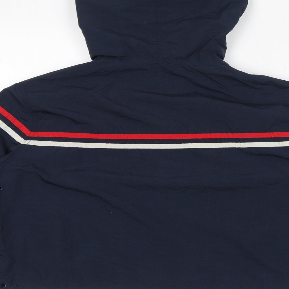J. Galt Womens Blue Windbreaker Jacket Size S Zip - Hooded