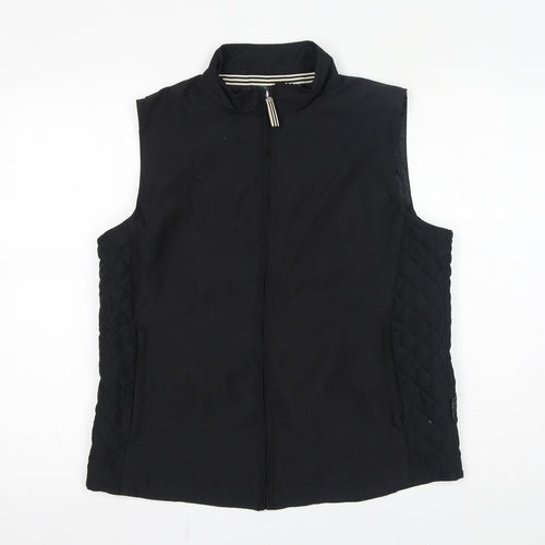 Glenmuir Womens Black Gilet Jacket Size M Zip - Quilted