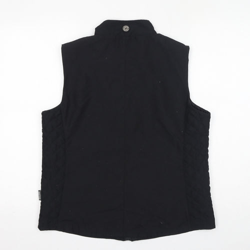 Glenmuir Womens Black Gilet Jacket Size M Zip - Quilted