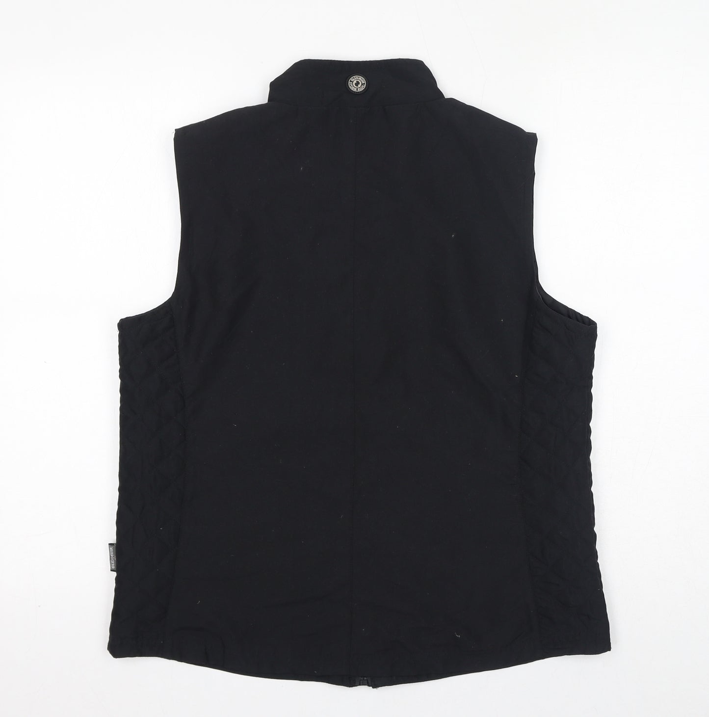 Glenmuir Womens Black Gilet Jacket Size M Zip - Quilted