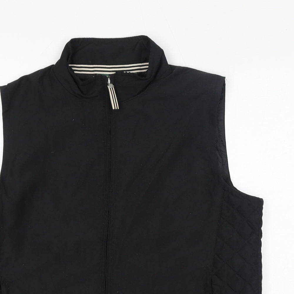 Glenmuir Womens Black Gilet Jacket Size M Zip - Quilted