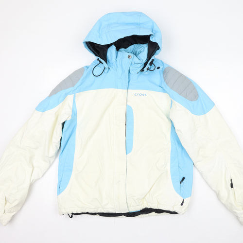 Cross Womens Blue Windbreaker Jacket Size L Zip