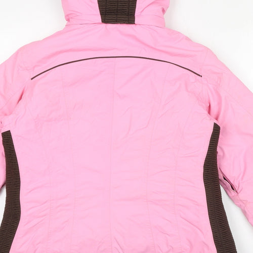 BRG Womens Pink Ski Jacket Jacket Size 14 Zip - Faux Fur Hood