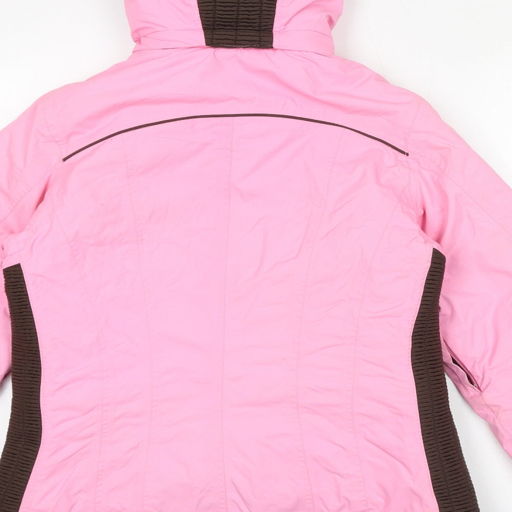 BRG Womens Pink Ski Jacket Jacket Size 14 Zip - Faux Fur Hood