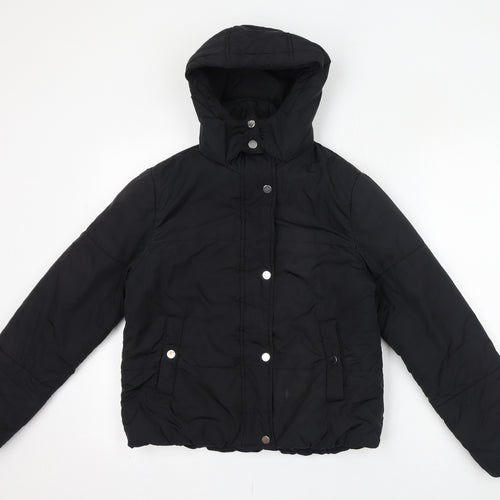 Marks and Spencer Womens Black Puffer Jacket Jacket Size 8 Zip - Hood
