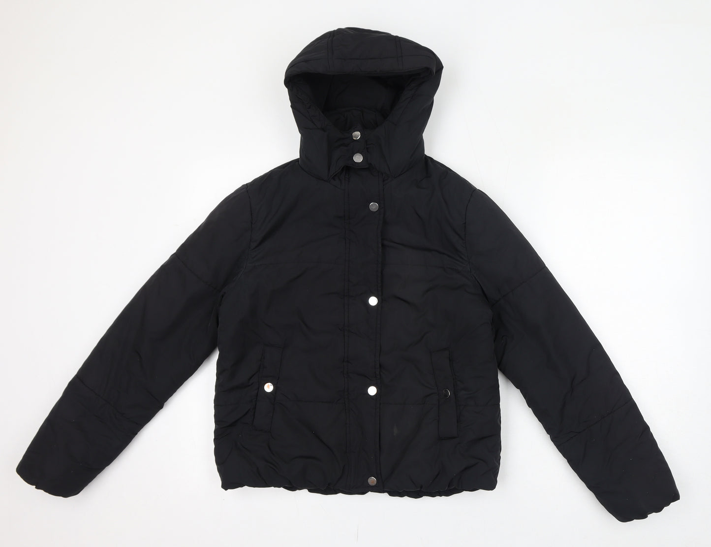 Marks and Spencer Womens Black Puffer Jacket Jacket Size 8 Zip - Hood