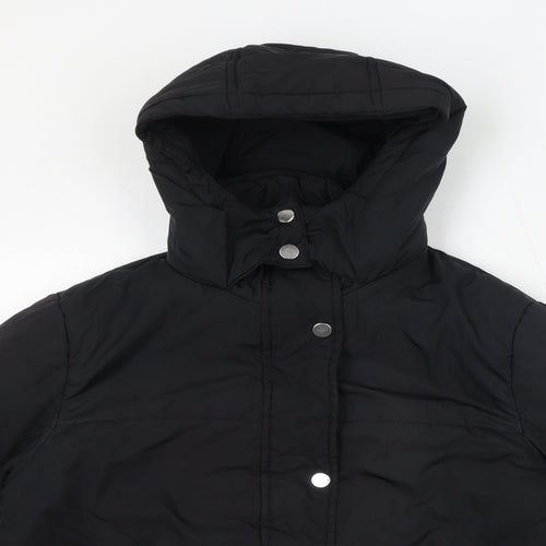 Marks and Spencer Womens Black Puffer Jacket Jacket Size 8 Zip - Hood