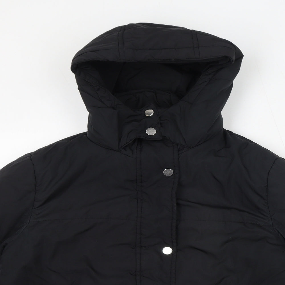 Marks and Spencer Womens Black Puffer Jacket Jacket Size 8 Zip - Hood