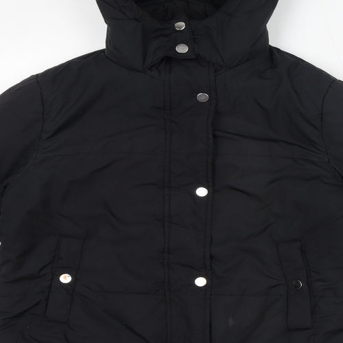 Marks and Spencer Womens Black Puffer Jacket Jacket Size 8 Zip - Hood