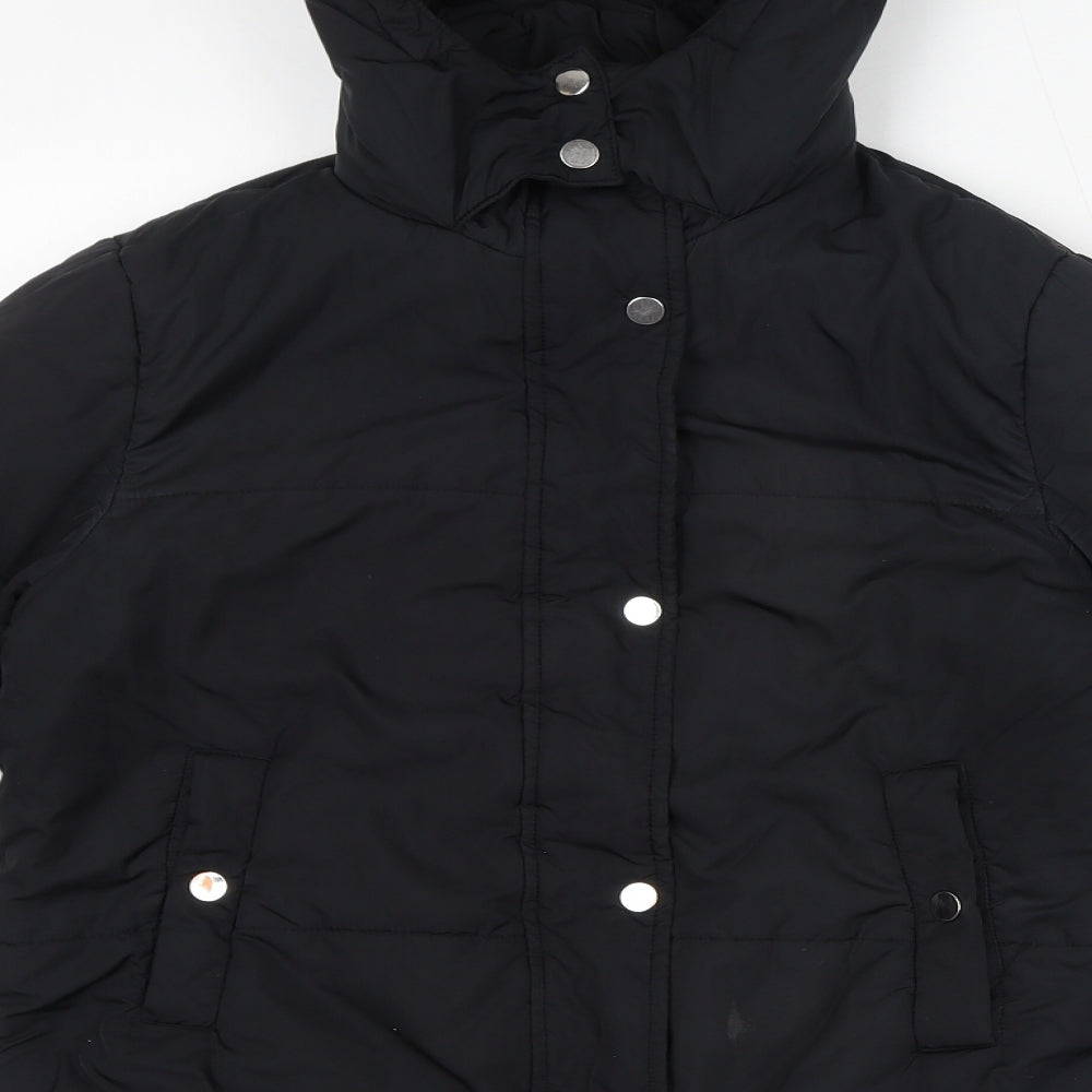 Marks and Spencer Womens Black Puffer Jacket Jacket Size 8 Zip - Hood