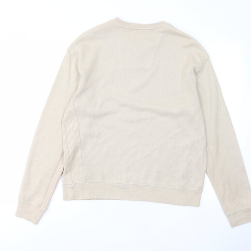 IZOD Mens Beige Cotton Pullover Sweatshirt Size S - Embroided, Logo