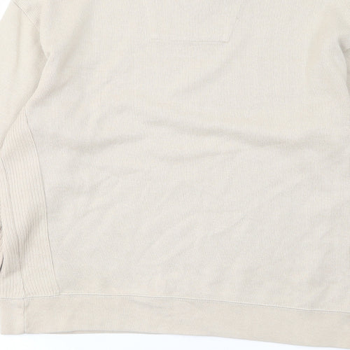 IZOD Mens Beige Cotton Pullover Sweatshirt Size S - Embroided, Logo