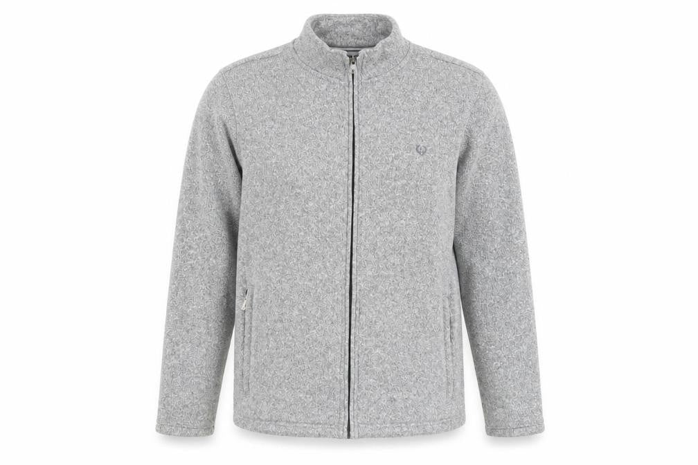 Front view of Lincoln men’s grey jacket, size M, zip