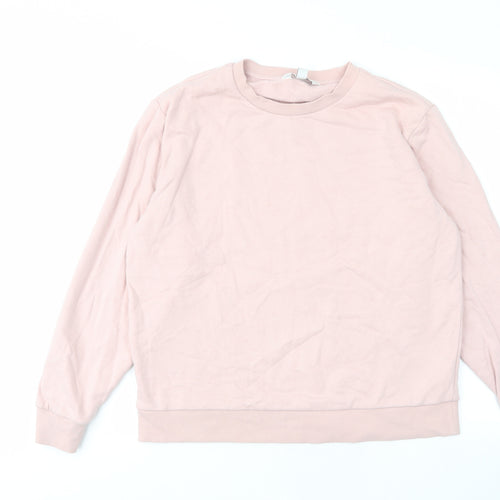 Marks and Spencer Womens Pink Cotton Pullover Sweatshirt Size M Pullover