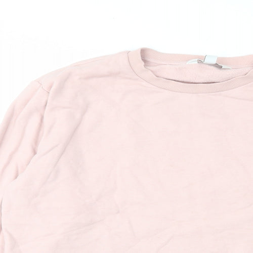 Marks and Spencer Womens Pink Cotton Pullover Sweatshirt Size M Pullover