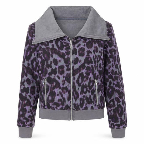 Marks and Spencer Womens Pink Animal Print Cotton Full Zip Sweatshirt Size 10 Zip - Zip Pockets, Fleece Lined