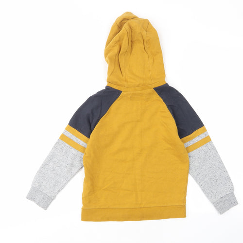 NEXT Boys Yellow Cotton Pullover Hoodie Size 7 Years Pullover