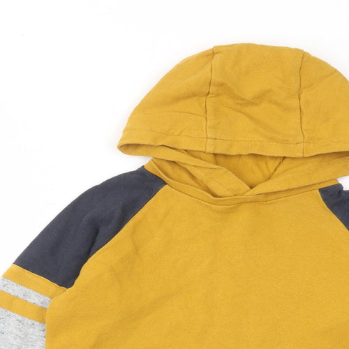 NEXT Boys Yellow Cotton Pullover Hoodie Size 7 Years Pullover