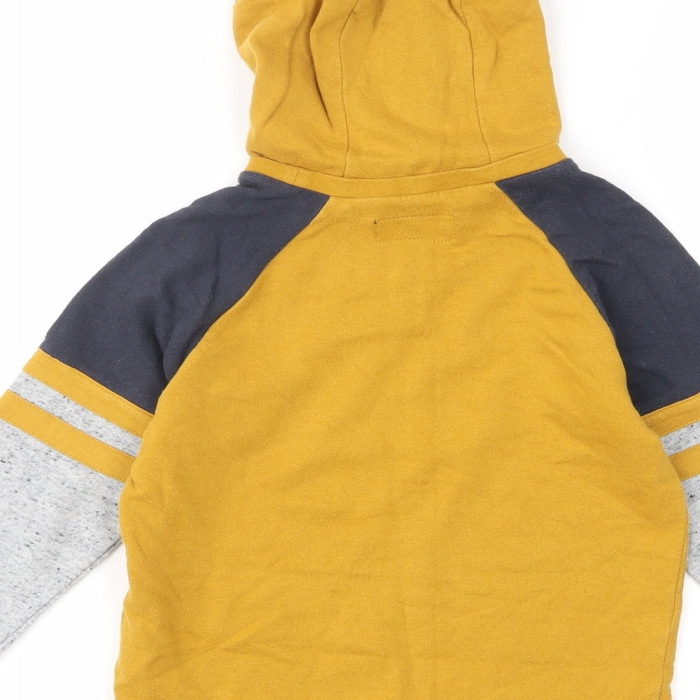 NEXT Boys Yellow Cotton Pullover Hoodie Size 7 Years Pullover