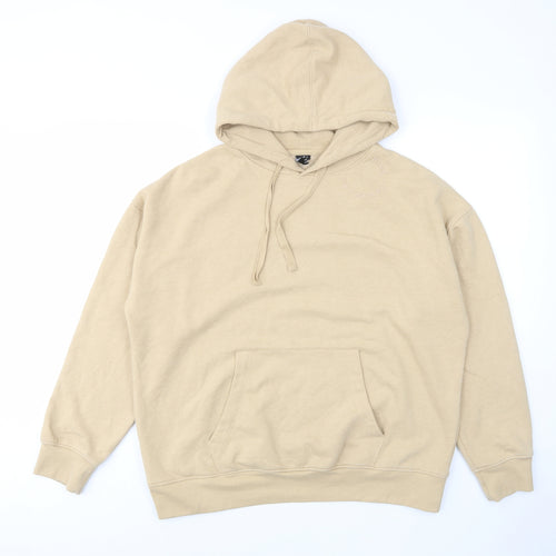 Nobody's Child Womens Beige Cotton Pullover Hoodie Size L Pullover - Pockets, Embroided
