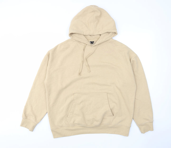 Nobody's Child Womens Beige Cotton Pullover Hoodie Size L Pullover - Pockets, Embroided