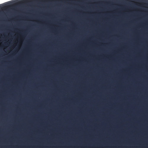 River Island Womens Blue Cotton Pullover Sweatshirt Size L Pullover - Frill, Beaded