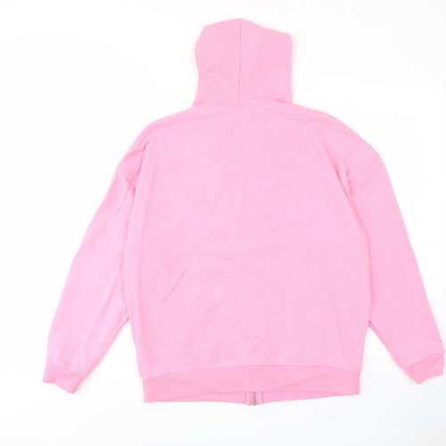 Marks and Spencer Womens Pink Cotton Full Zip Hoodie Size 10 Zip - Pockets