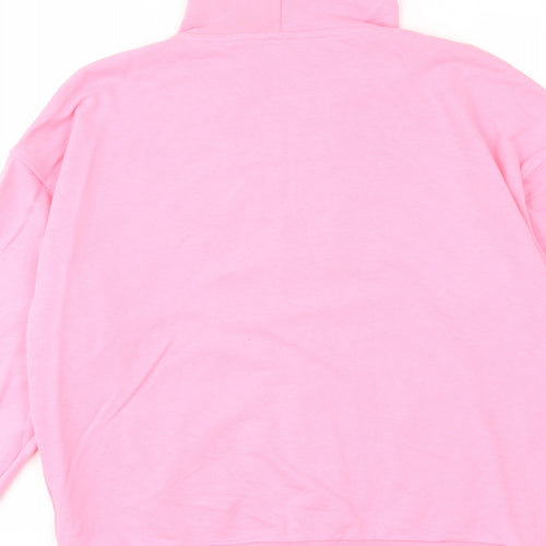 Marks and Spencer Womens Pink Cotton Full Zip Hoodie Size 10 Zip - Pockets
