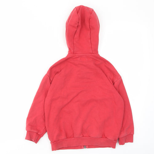 NEXT Boys Red Cotton Full Zip Hoodie Size 7 Years Zip - Pockets