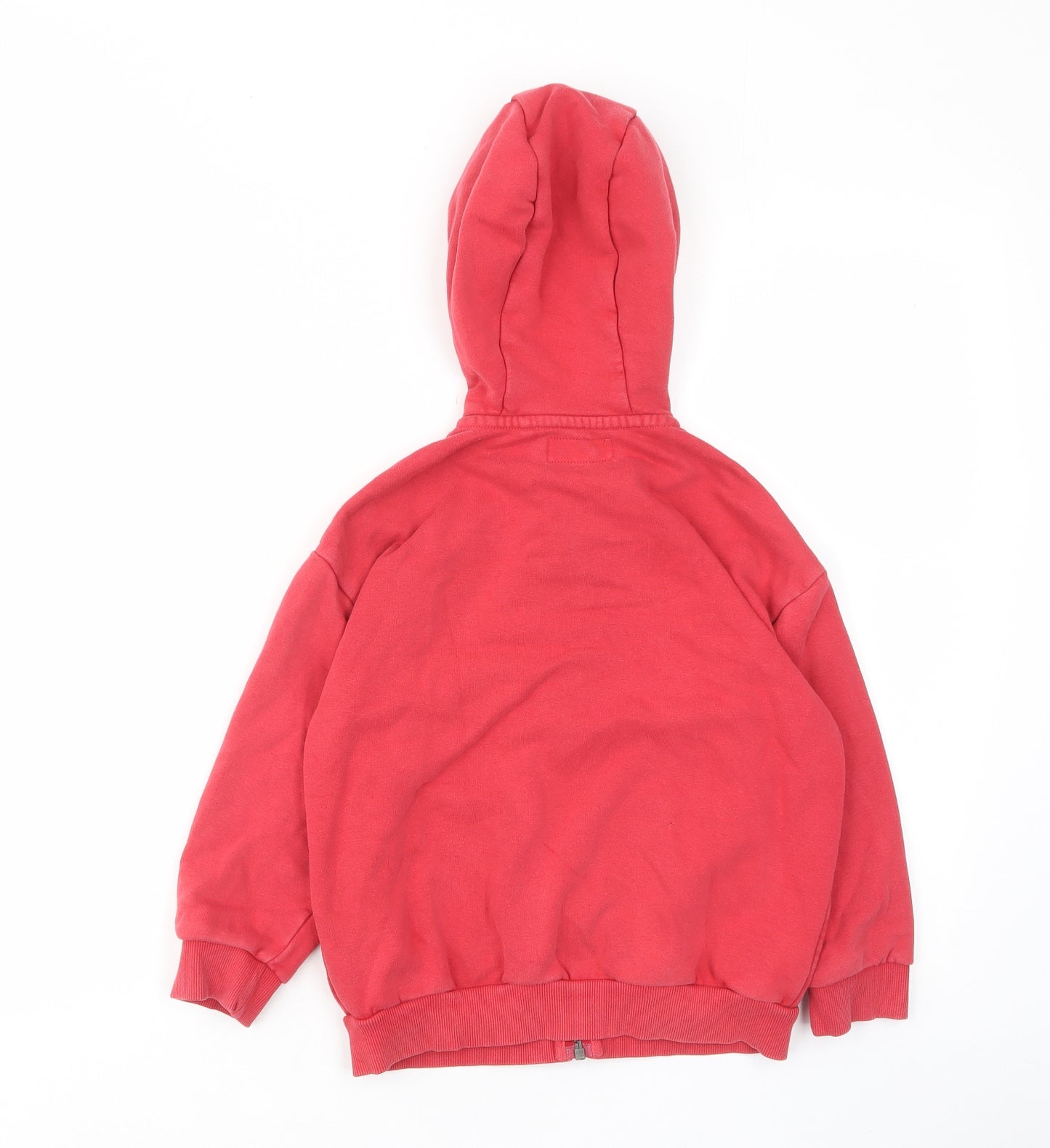 NEXT Boys Red Cotton Full Zip Hoodie Size 7 Years Zip - Pockets